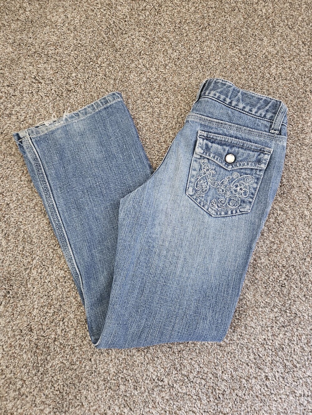 Carhartt Light Wash Mid Rise Bootcut Jeans Girls Size 8
